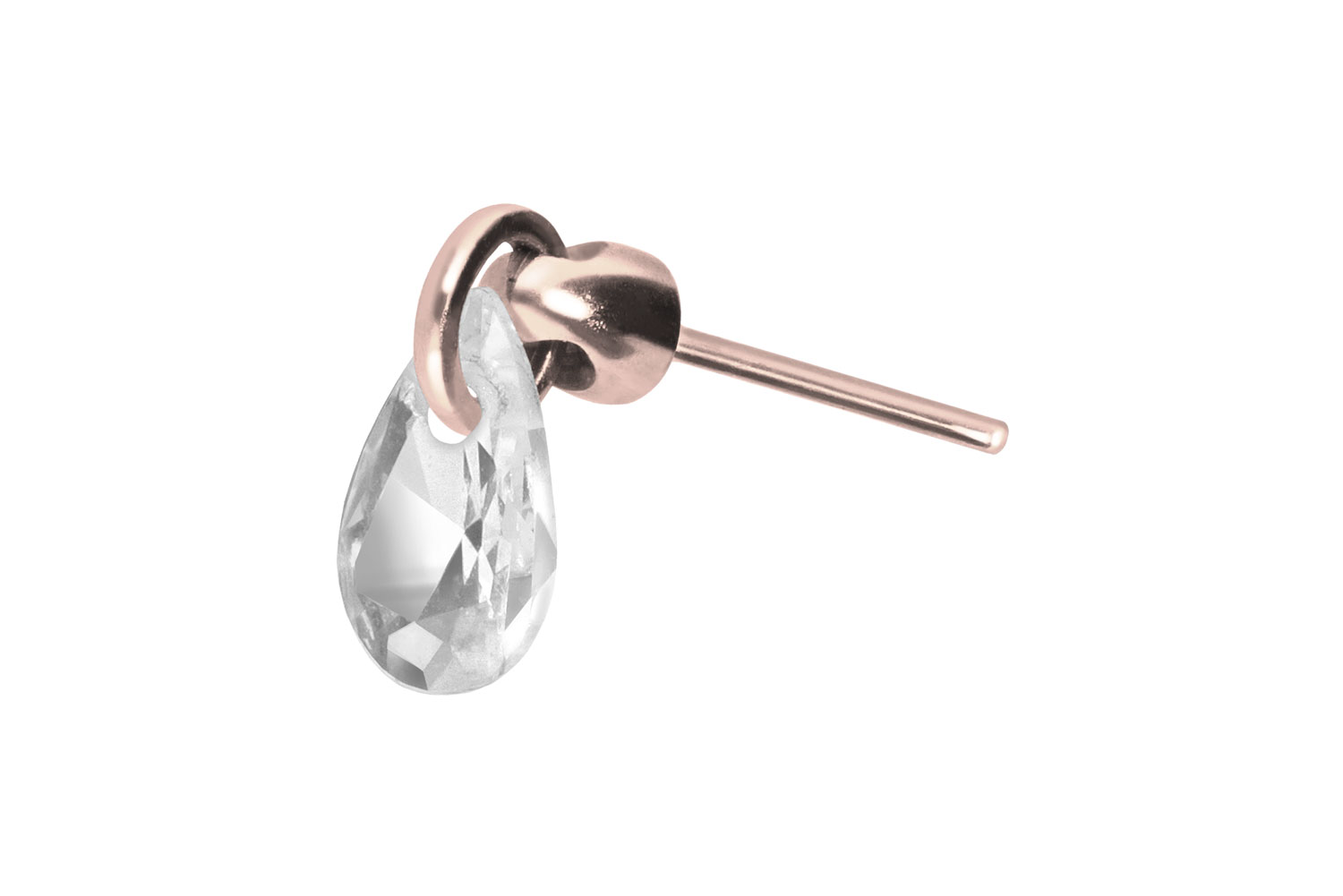 Titan Aufsatz mit Push Pin KRISTALLTROPFEN von Piercingline